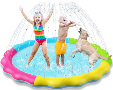 Jasonwell Splash Pad Sprinkler for Kids Splash Play Mat Outdoor Water Toys Inflatable Splash Pad Baby Toddler Pool Boys Girls Children Outside Backyard Dog Sprinkler Pool Age 1 2 3 4 5 6 7 8 9 L - Jasonwell